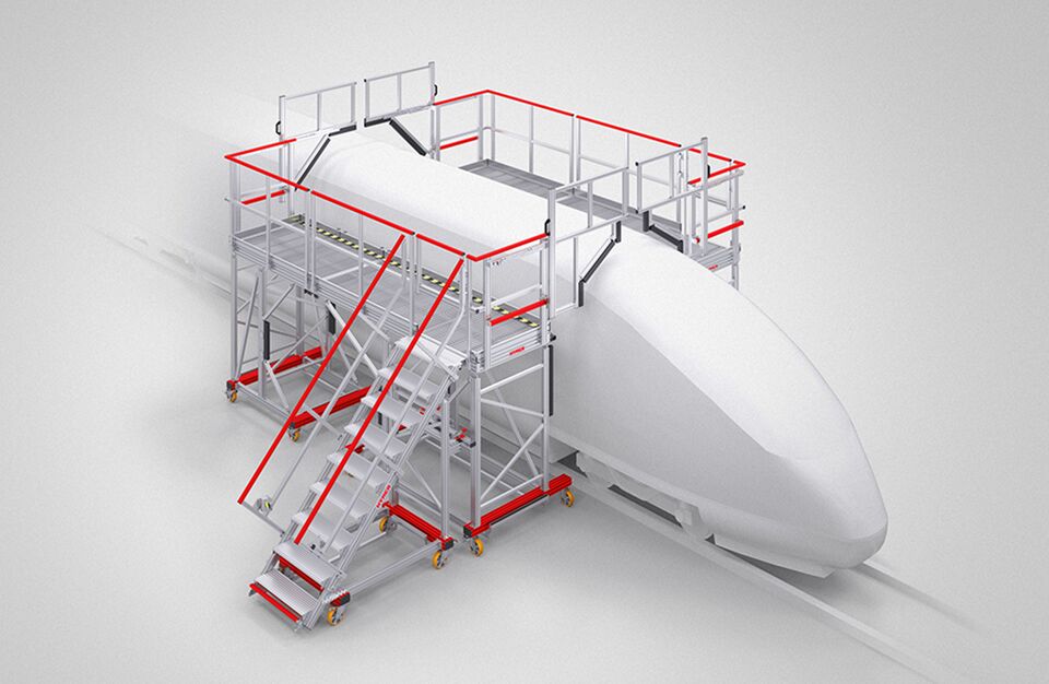 Technik, die den Weg ebnet: Rendering einer speziellen Steigtechniklösung von Hymer.